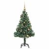 vidaXL K&uuml;nstlicher Weihnachtsbaum mit Schnee & Kugeln 150 LEDs 150 cm