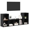 vidaXL TV-Schrankset Wandmontiert 3 pcs Schwarz Holzwerkstoff