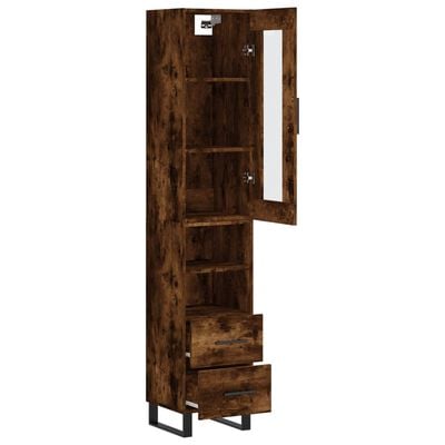 vidaXL Highboard Räuchereiche 34,5x34x180 cm Holzwerkstoff