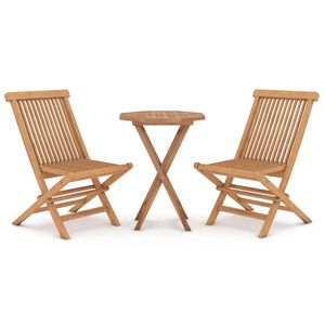 vidaXL 3-tlg. Garten-Essgruppe Massivholz Teak