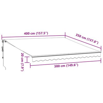 vidaXL Markise Automatisch mit LEDs Anthrazit & Weiß 400x350 cm