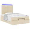 vidaXL Ottoman-Bett mit Matratze & LEDs Creme 120x200 cm Stoff