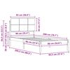 vidaXL Bettgestell mit gepolstertem Kopfteil Dunkelgrau 90 x 200 cm