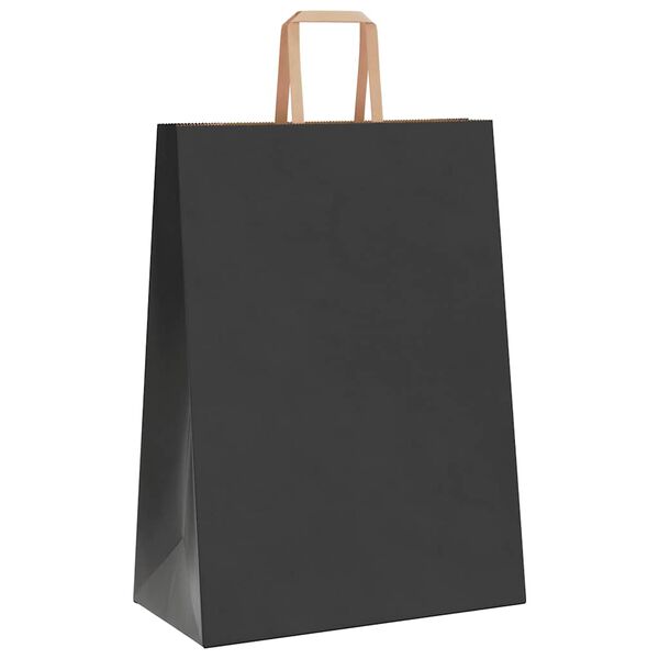 vidaXL Papiertragetaschen 250 Stk. mit Henkeln Schwarz 32x17x44 cm