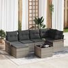 vidaXL Gartensofa-set mit Speicher 7 pcs Grau Poly-Rattan
