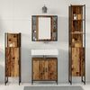 vidaXL Badezimmerm&ouml;bel Set mit Regal 4 pcs Braun 33 x 33 x 185.5 cm