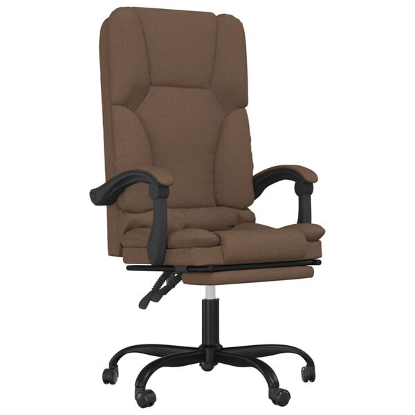 vidaXL B&uuml;rostuhl mit Massagefunktion Braun Stoff