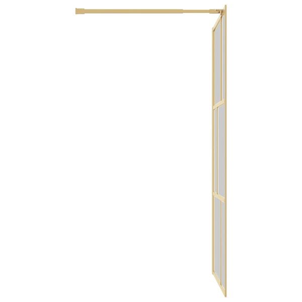 vidaXL Duschwand f&uuml;r Begehbare Dusche ESG Klarglas Golden 115x195cm