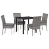 vidaXL Garten Essgruppe 5 pcs Grau Pulverbeschichteter Stahl