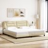 vidaXL Bettgestell mit LED ohne Matratze "Hvar" Creme 200x200 cm Stoff