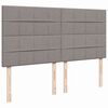 vidaXL Boxspringbett mit Matratze Taupe 200x200 cm Stoff