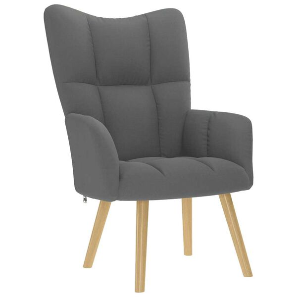 vidaXL Relaxsessel mit Hocker Dunkelgrau Stoff