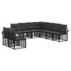 vidaXL Outdoor-Sofagarnitur 9 pcs Schwarz und Dunkelgrau Polyester