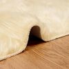vidaXL Kunstschaffell Teppich Tafalla Creme 160 x 160 cm Polyester