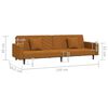 vidaXL Schlafsofa 2-Sitzer mit 2 Kissen Braun Samt