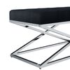 vidaXL Bank 97 cm Schwarz Samt und Edelstahl