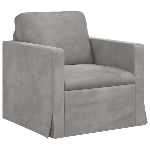 vidaXL Sofa Set 2 pcs Hellgrau 158 x 78 x 80 cm Samt