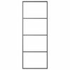 vidaXL Schiebetür ESG-Glas und Aluminium mattiert 76x205 cm Schwarz