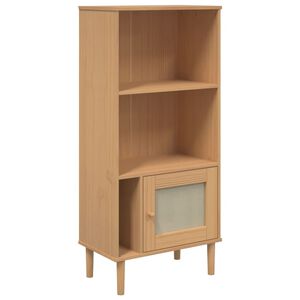 vidaXL B&uuml;cherschrank SENJA Rattan-Look Braun 60x35x130 cm Kiefernholz