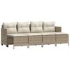 vidaXL 5-tlg. Garten-Sofagarnitur mit Kissen Beige Poly Rattan