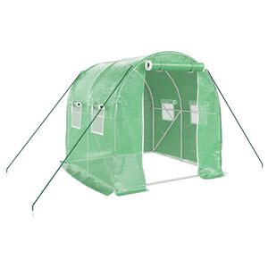 vidaXL Gew&auml;chshaus mit Stahlrahmen Gr&uuml;n 4 m&sup2; 2x2x2 m