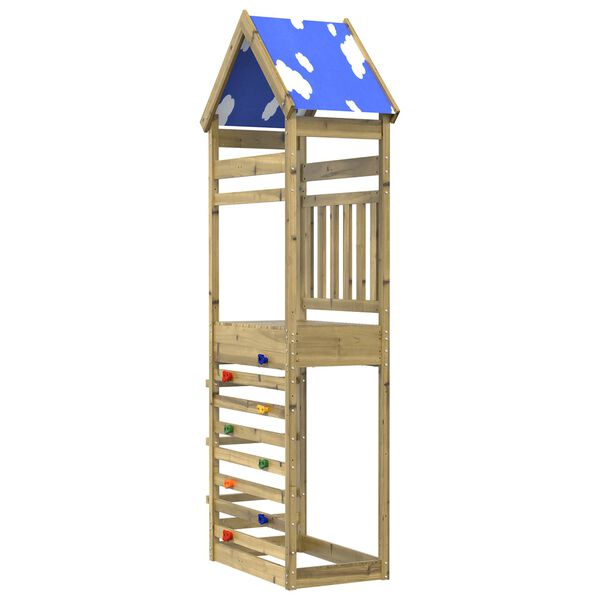 vidaXL Spielturm Braun 52,5 x 85 x 265 cm Massives impr&auml;gniertes Holz
