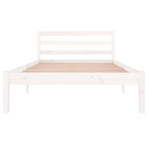 vidaXL Massivholzbett Kiefer 100x200 cm Wei&szlig;