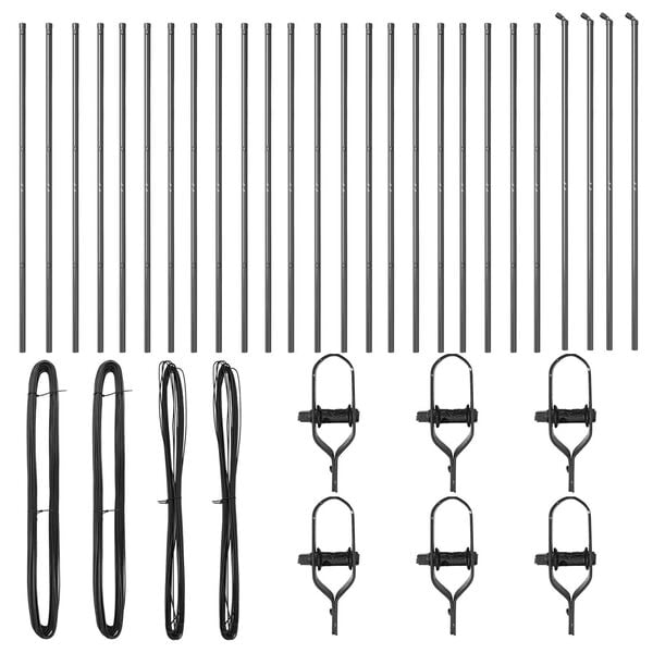 vidaXL Zaunpfosten Sonstiges 26 pcs Grau 3,2 x 3,2 x 200 cm Stahl
