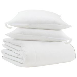 vidaXL Winterbettdecke mit Kissen 3 Stk. Wei&szlig; Daunenfeder