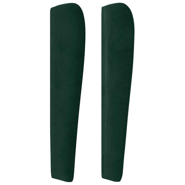 vidaXL Kopfteil mit Ohren Dunkelgr&uuml;n 103x23x118/128 cm Samt