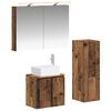 vidaXL Badezimmerm&ouml;bel-Set 4 stk. Altholz Ingenieurholz und Glas