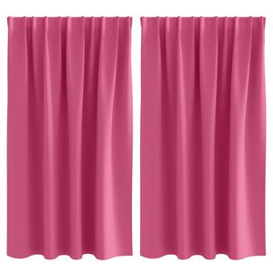 vidaXL Verdunkelungs-Vorh&auml;nge mit Ringen 2 pcs Helles Pink