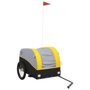 vidaXL Fahrradanh&auml;nger Schwarz und Gelb 45 kg Eisen