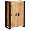 vidaXL Highboard mit T&uuml;ren Braun Massiv Grobes Mangoholz und Metall