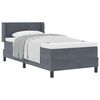 vidaXL Boxspringbett mit Matratze Dunkelgrau 200 x 90 cm Polyester