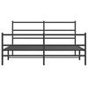 vidaXL Bettgestell mit Kopf- und Fu&szlig;teil Metall Schwarz 160x200 cm