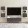 vidaXL 6-tlg. TV-Schrank-Set Hochglanz-Grau Holzwerkstoff