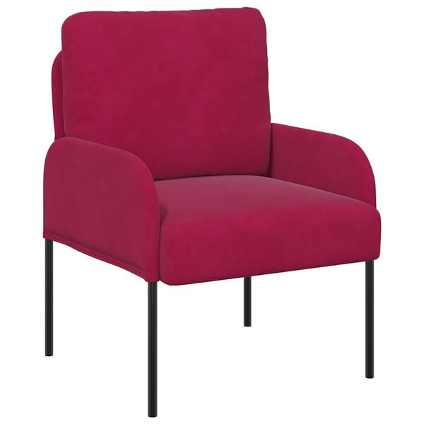 vidaXL Sofas mit Kissen 55cm Weinrot Sperrholz