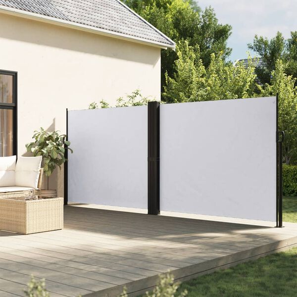 vidaXL Seitenmarkise Ausziehbar Weiß 180x1200 cm