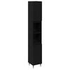 vidaXL Badezimmerschrank mit T&uuml;r Schwarz Eichen-Optik 30 x 30 x 190 cm
