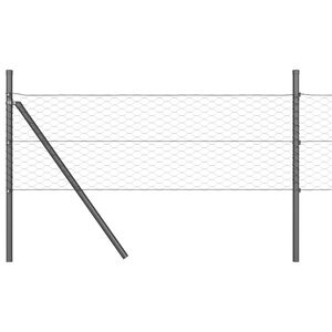 vidaXL Bodenmontierter Sechseckzaun 10 x 0,8 m PVC-beschichteter Stahl