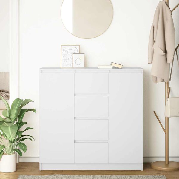 vidaXL Sideboard mit Schubladen Wei&szlig; 100,5x35x98,5 cm Holzwerkstoff