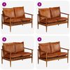 vidaXL 2-Sitzer-Sofa Echtleder Akazienholz Braun