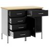 vidaXL Werkbank mit Schubladen 2 pcs Schwarz und Grau 75 x 45 x 85 cm