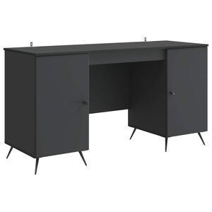 vidaXL Schreibtisch Schwarz 142,5 x 50 x 75 cm Holzwerkstoff