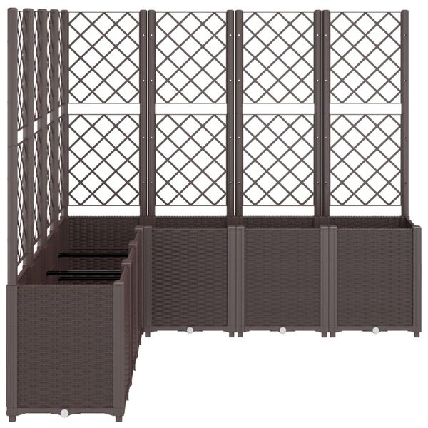 vidaXL Pflanzk&uuml;bel mit Rankgitter Braun 160x160x140 cm PP