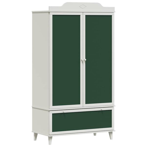 vidaXL Kreidetafel Kleiderschrank mit T&uuml;r ROROS Wei&szlig; 90 x 45 x 165 cm