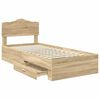 vidaXL Bettrahmen mit Kopfteil Sonoma-Eiche 90 x 200 cm Holzwerkstoff
