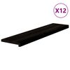 vidaXL Treppenstufen 12 Stk. Braun-Schwarz 110x30x2 cm Massivholz Eiche