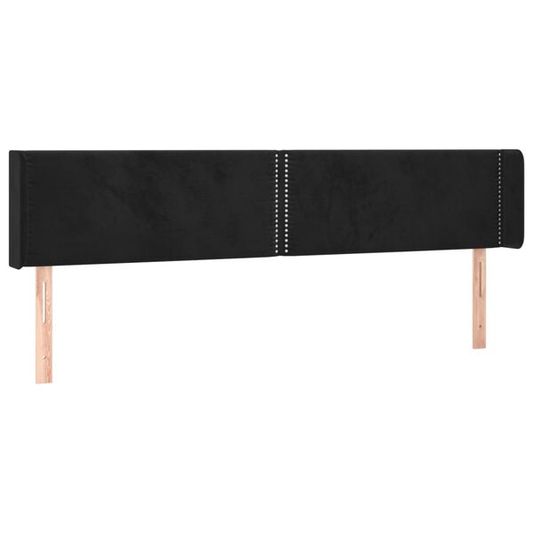 vidaXL LED Kopfteil Schwarz 183x16x78/88 cm Samt